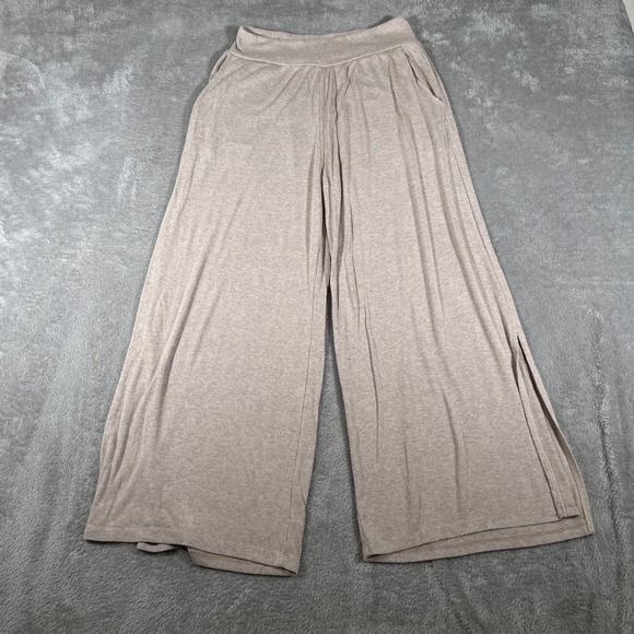 Fighting Eel Pants - Fighting Eel FE BASICS Wide Leg Palazzo Pants Women's Small Beige Ribbed Lounge